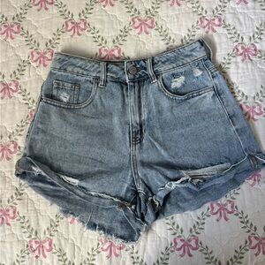 PacSun Light Blue Distressed Jean Shorts
